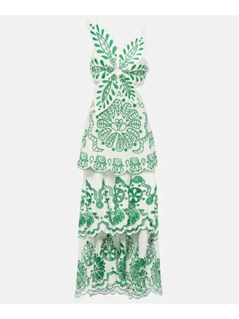 FARM Rio Flower Richelieu Linen Embroidered Midi Dress XS EUC - Picture 5 of 16